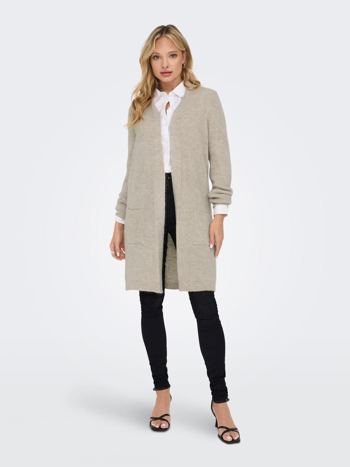 온리 모던 브이넥 니트 롱 카디건 15179815_31_698855 WHITE / WHITECAP GRAY - 상세 이미지 2