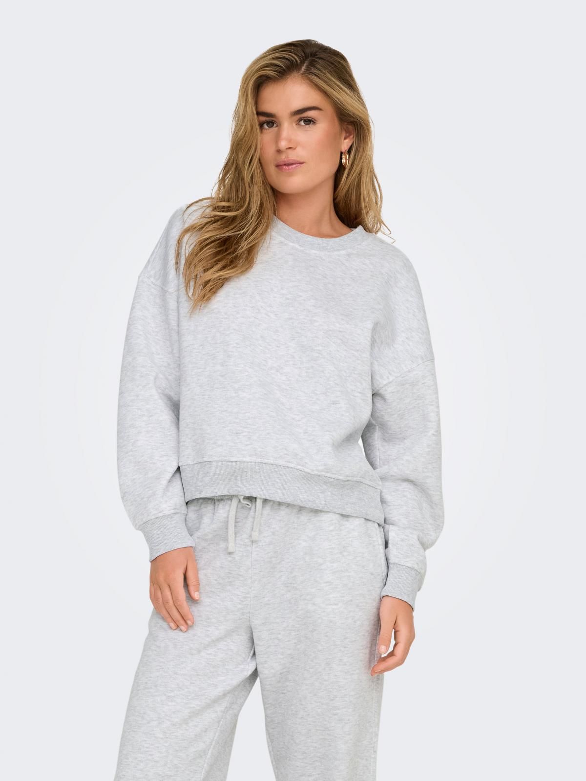 온리 라이트그레이 베이직 크루넥 맨투맨 15338727_2381 GREY / LIGHT GREY MELANGE - 상품 이미지