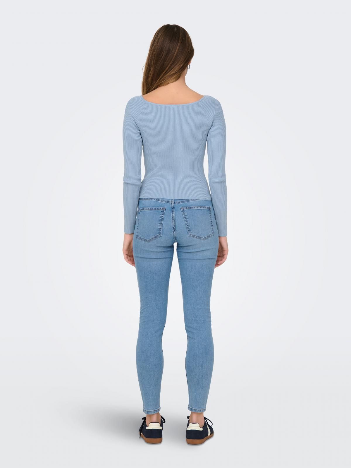 온리 테크니컬 플렉서블 크롭 보트넥 니트 15341778_3013 BLUE / SOFT CHAMBRAY - 상세 이미지 2