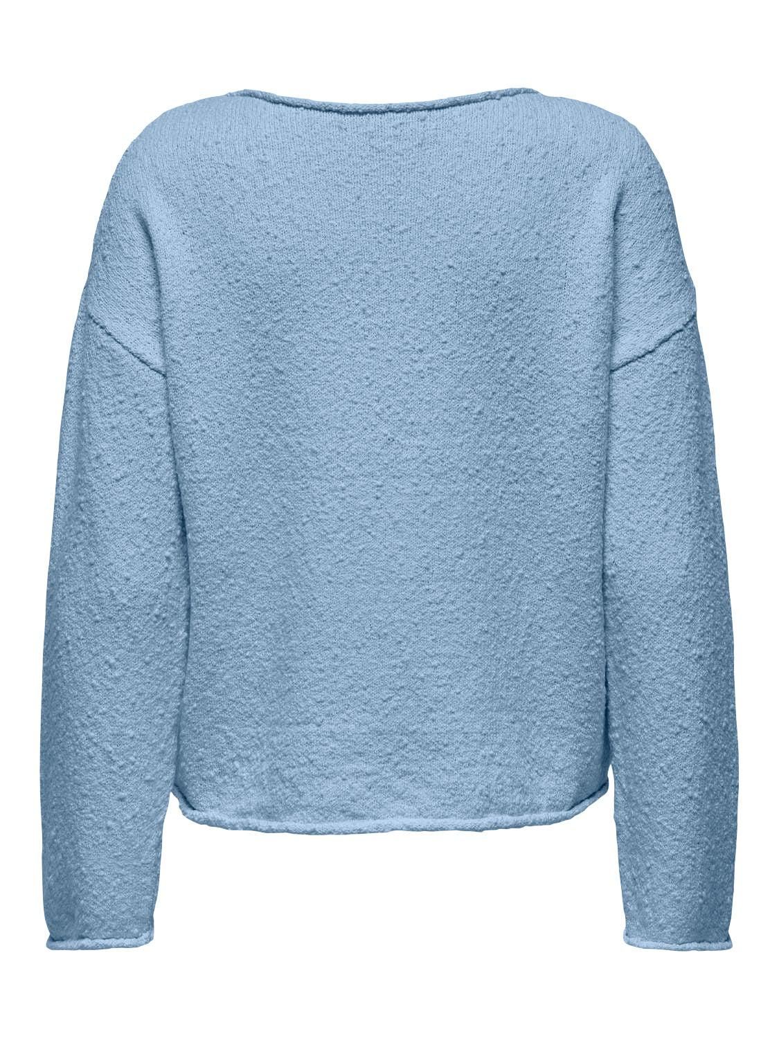온리 라이트블루 소프트 라운드넥 니트 풀오버 15339651_3013 BLUE / SOFT CHAMBRAY - 상세 이미지 4