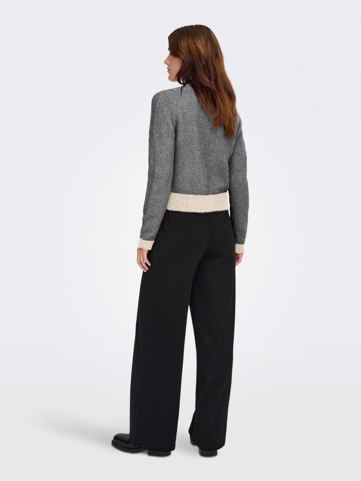 온리 클래식 투톤 브이넥 니트 카디건 15350851_2382_1193812 GREY / MEDIUM GREY MELANGE - 상세 이미지 2