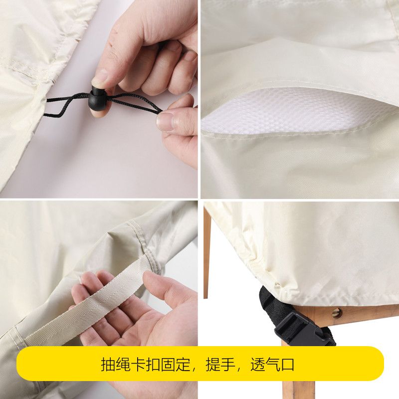 야외 원형 테이블용 대형 햇빛차단 식탁보 커버 블랙 직경 120x높이 75 cm 이미지 6