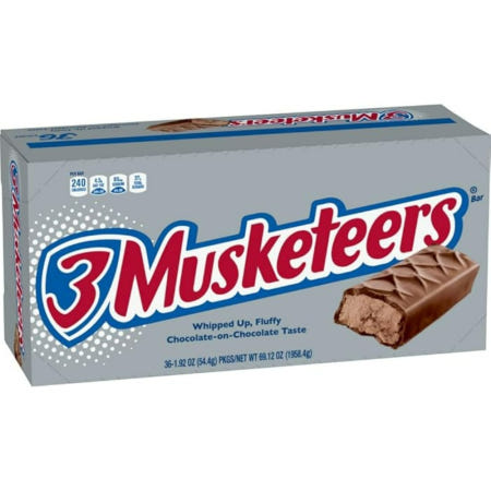 [해외]3Musketeers 캔디 초콜릿 바 54.4g x 36개입