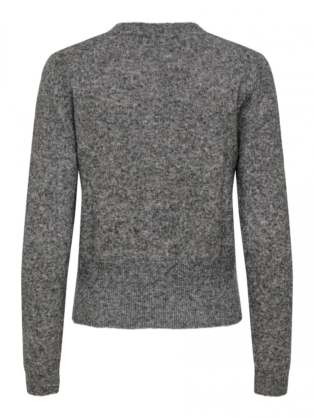 온리 플렉서블 라운드넥 니트 카디건 15366477_2382_1244338 GREY / MEDIUM GREY MELANGE - 상세 이미지 4