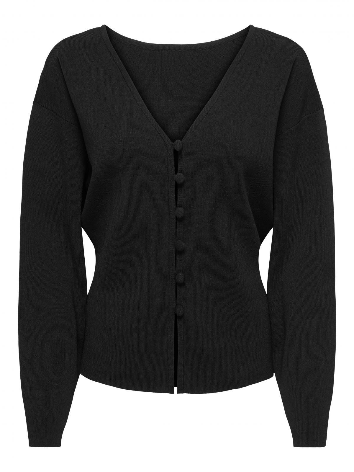 제이디와이 페미닌 브이넥 테크니컬 니트 카디건 15370436_2161 BLACK / BLACK - 상세 이미지 4