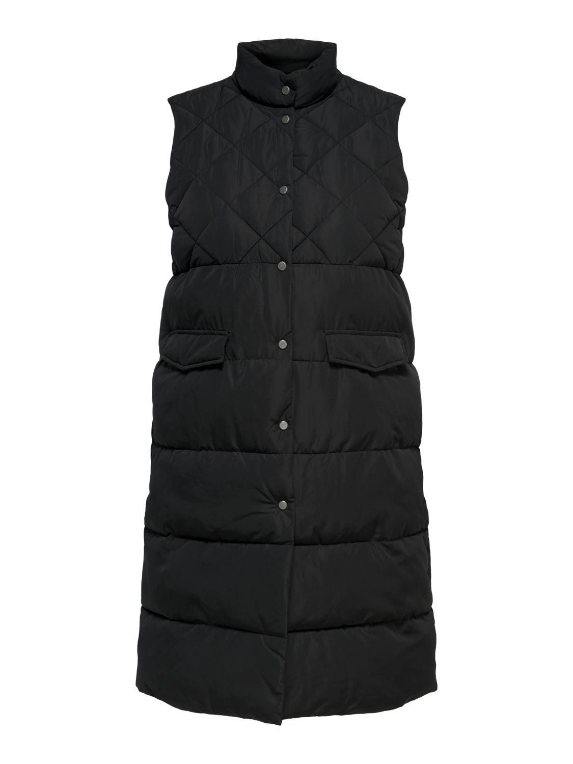 온리 테크니컬 롱 퀼팅 패딩 베스트 15239531_2161 BLACK / BLACK - 상품 이미지