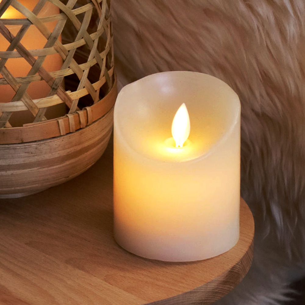 LED 흔들리는 촛불 전자 조명 가짜 초 건전지 양초 캔들 3size 10cm, 전구색 - 상세 이미지 4