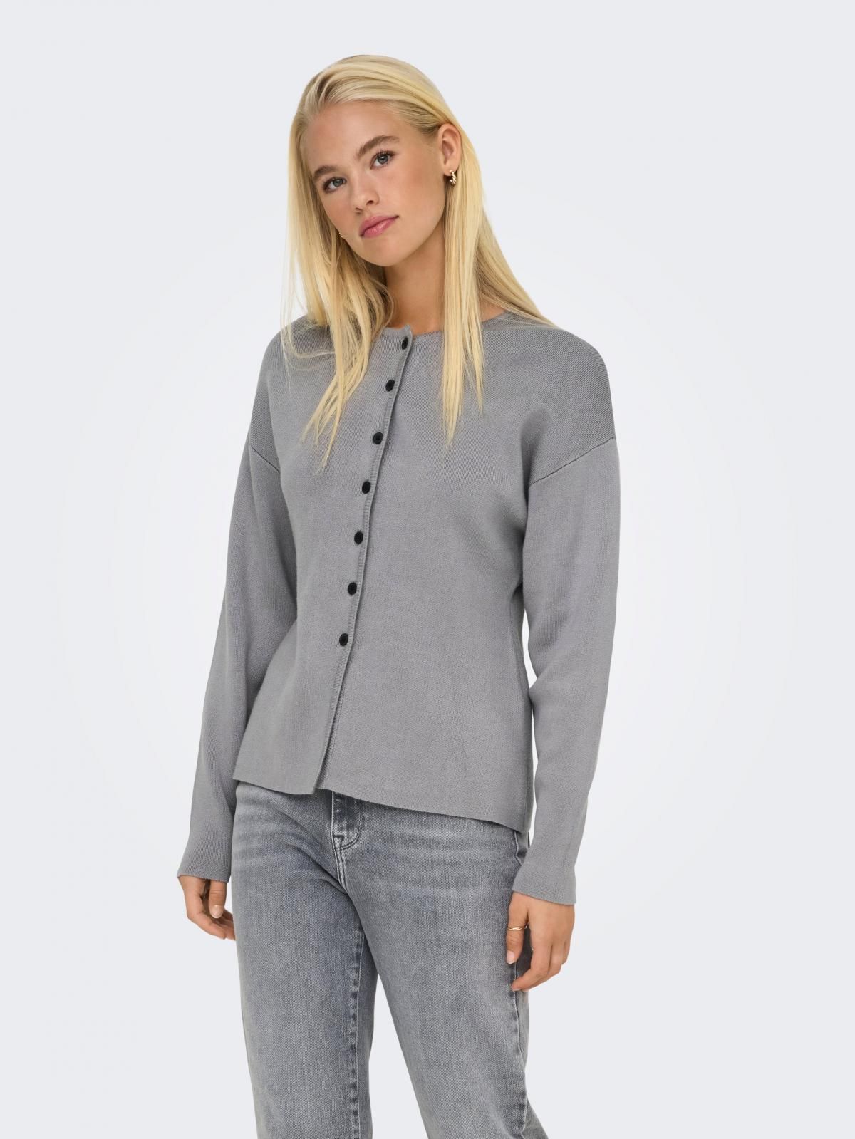 온리 라이트그레이 라운드넥 니트 가디건 15358670_2381 GREY / LIGHT GREY MELANGE - 상세 이미지 2