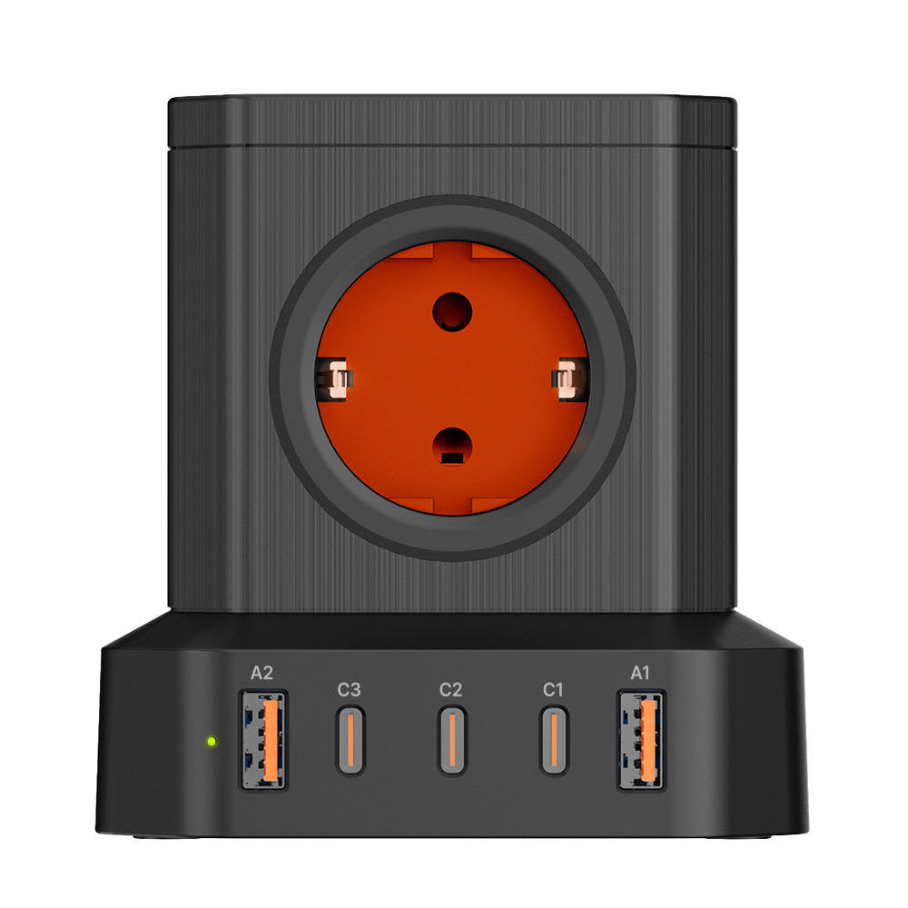 5구 멀티탭 65W C타입 PD USB 접지 타워 4000W 초고속멀티충전기 - 상세 이미지 2