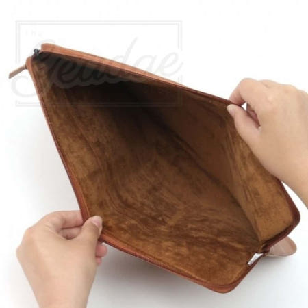 그대여 브라운 가죽 슬리브 노트북 파우치 14/15.4형 노트북케이스 맥북슬리브