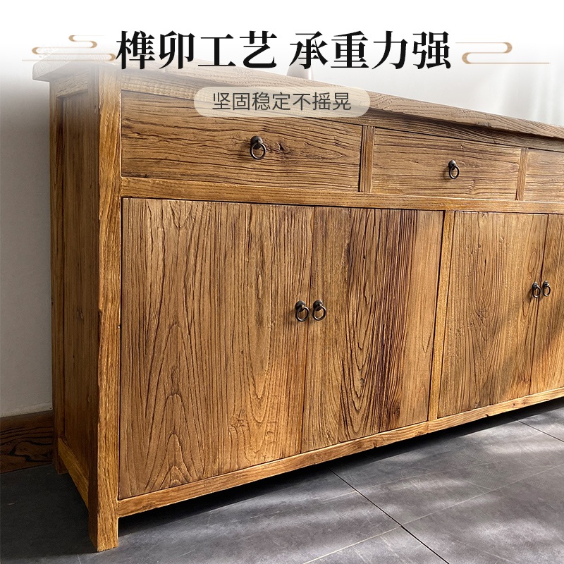 콘솔서랍장 엔틱 나무 침실 레트로 단단한 복고풍 북유럽 복도 수납장 목재 - 상세 이미지 5
