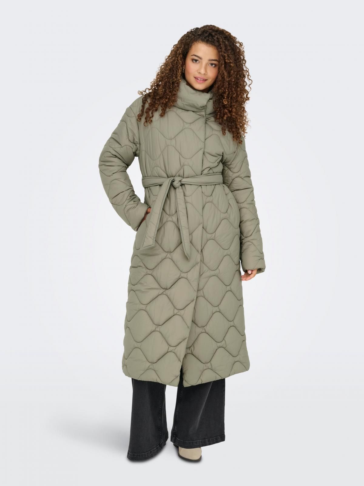 온리 테크니컬 벨트 하이넥 퀼팅 롱패딩 15362823_8303 BROWN / WINTER TWIG - 상세 이미지 2