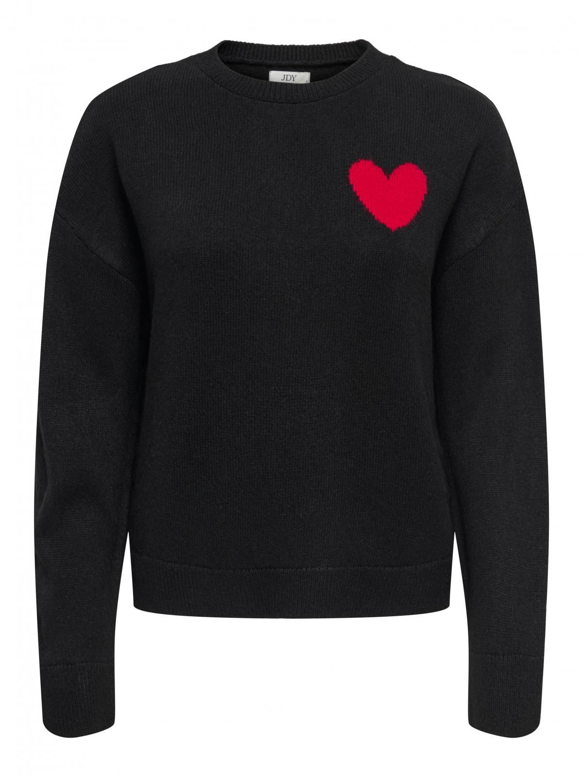 제이디와이 러블리 하트 라운드넥 니트 풀오버 15357579_2161_1237168 BLACK / BLACK - 상세 이미지 3