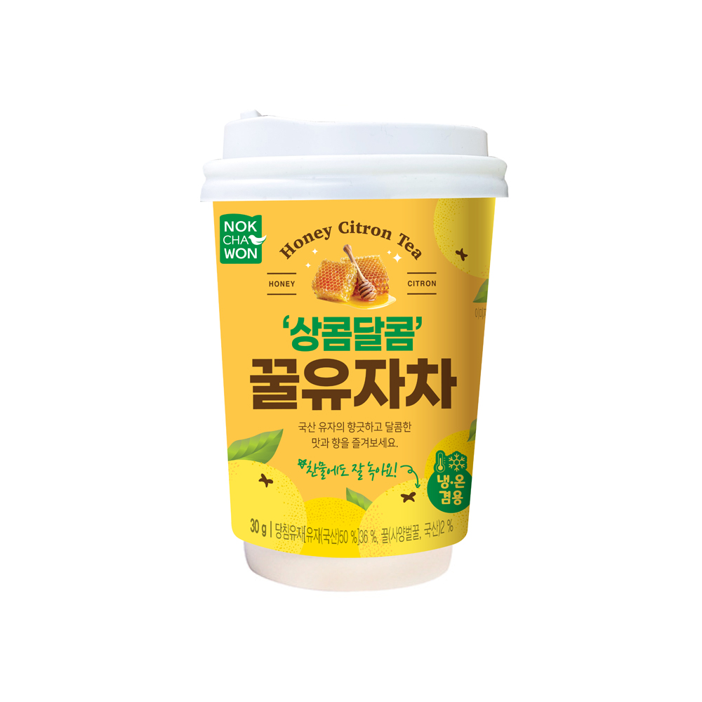[녹차원] 꿀유자차 원컵 30g 총 8컵 (1줄/4컵+1줄/4컵) - 상품 이미지
