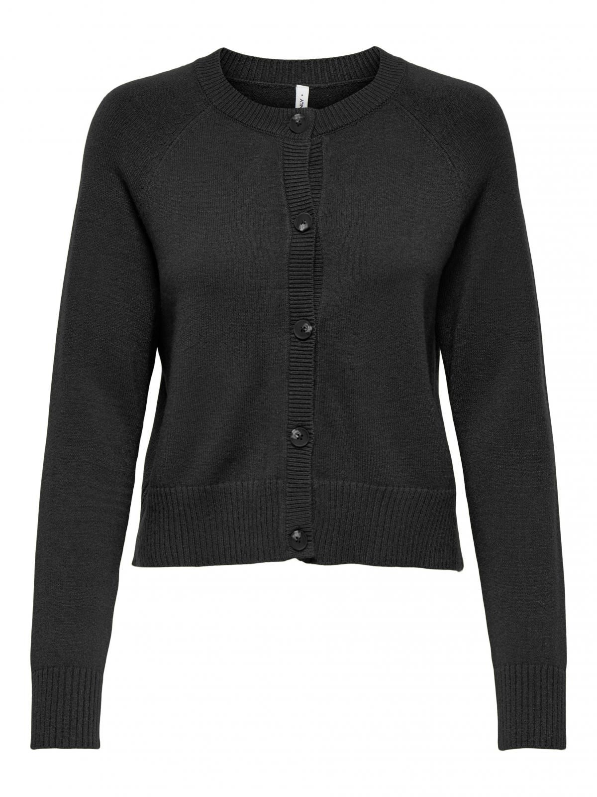 온리 베이직 라운드넥 니트 카디건 블랙 15372940_2383_1267319 GREY / DARK GREY MELANGE - 상품 이미지