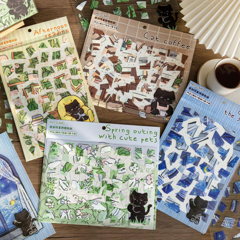 3d스티커 방꾸미기 퍼즐 대형 고양이커피 이미지 2