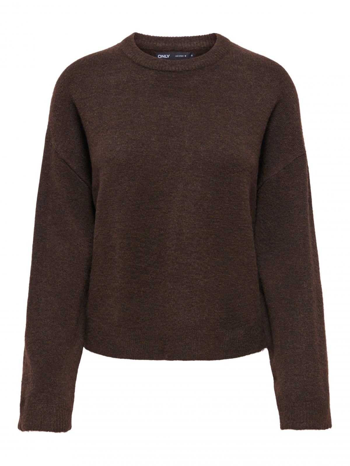 온리 볼륨 라운드넥 니트 브라운 15368976_282_1253090 BROWN / COFFEE BEAN - 상세 이미지 3