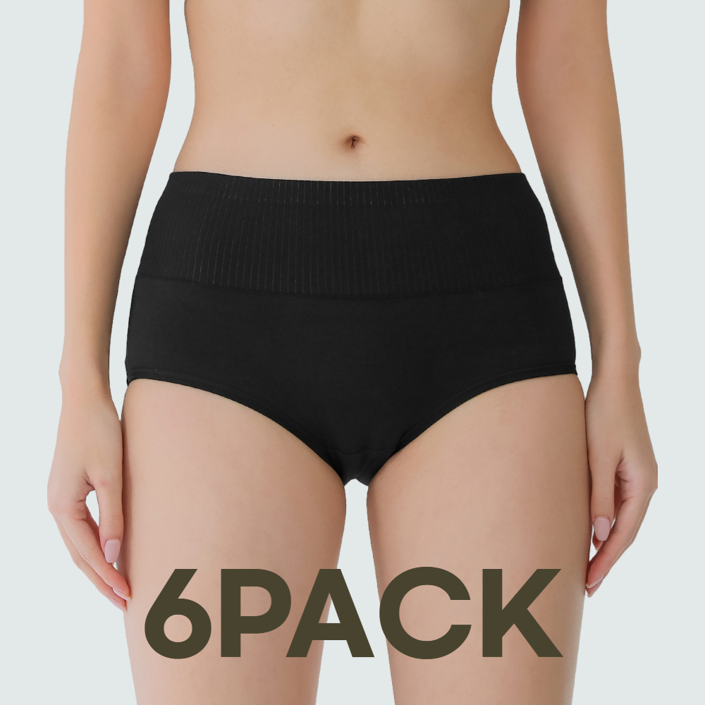 여성 면 팬티 질염 예방 편한 요일 순면 복부 맥시 하이웨스트 속옷 [6일팩] 제품 이미지
