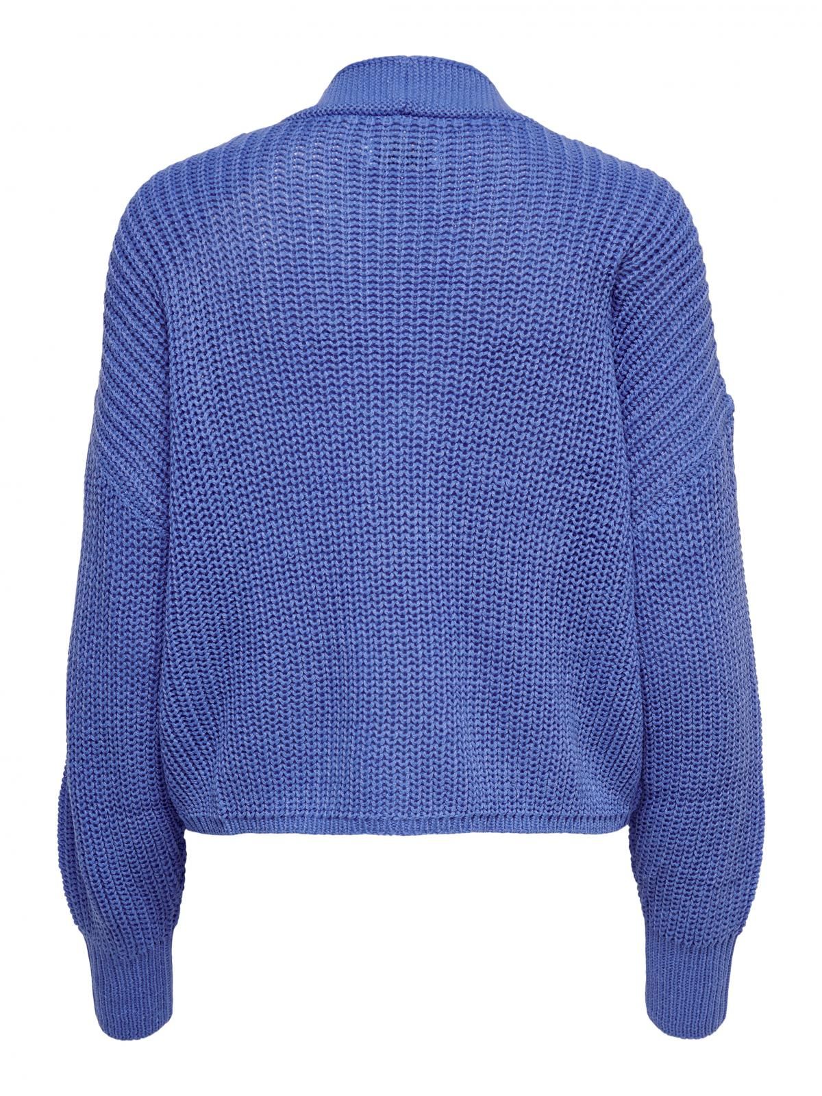 온리 테크니컬 니트 브이넥 크롭 가디건 15211521_1248 BLUE / ULTRAMARINE - 상세 이미지 4