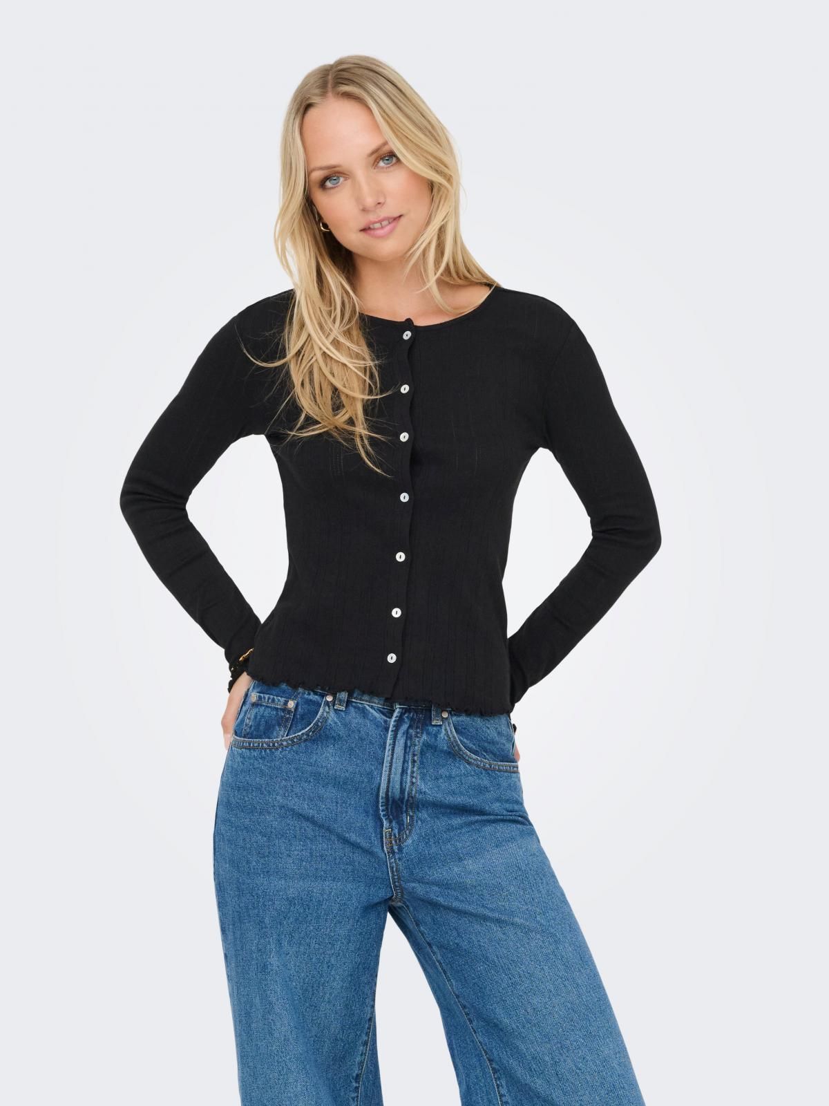 제이디와이 베이직 소프트 코튼 라운드넥 카디건 블랙 15341549_2161 BLACK / BLACK - 상세 이미지 2