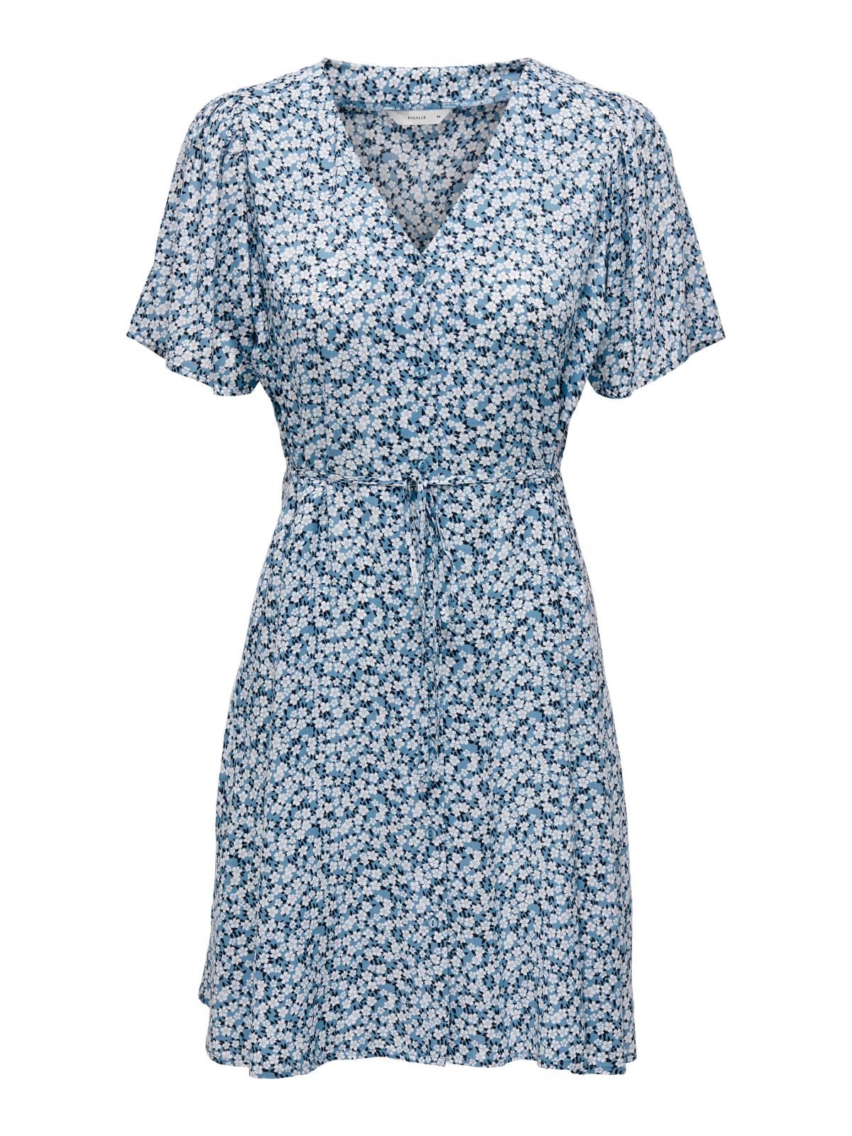 온리 플라워 패턴 브이넥 미니 원피스 15237382_1348_979282 BLUE / PROVINCIAL BLUE - 상세 이미지 3