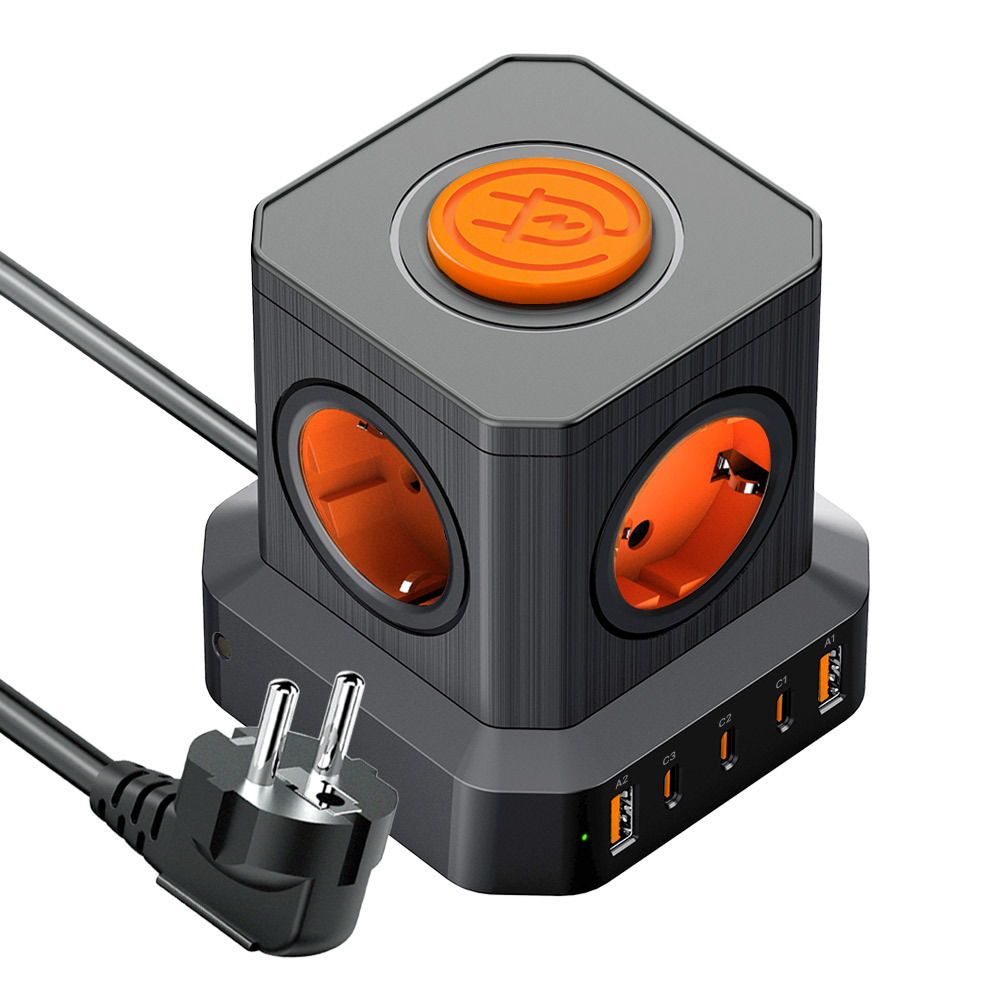 5구 멀티탭 65W C타입 PD USB 접지 타워 4000W 초고속멀티충전기 - 상세 이미지 4
