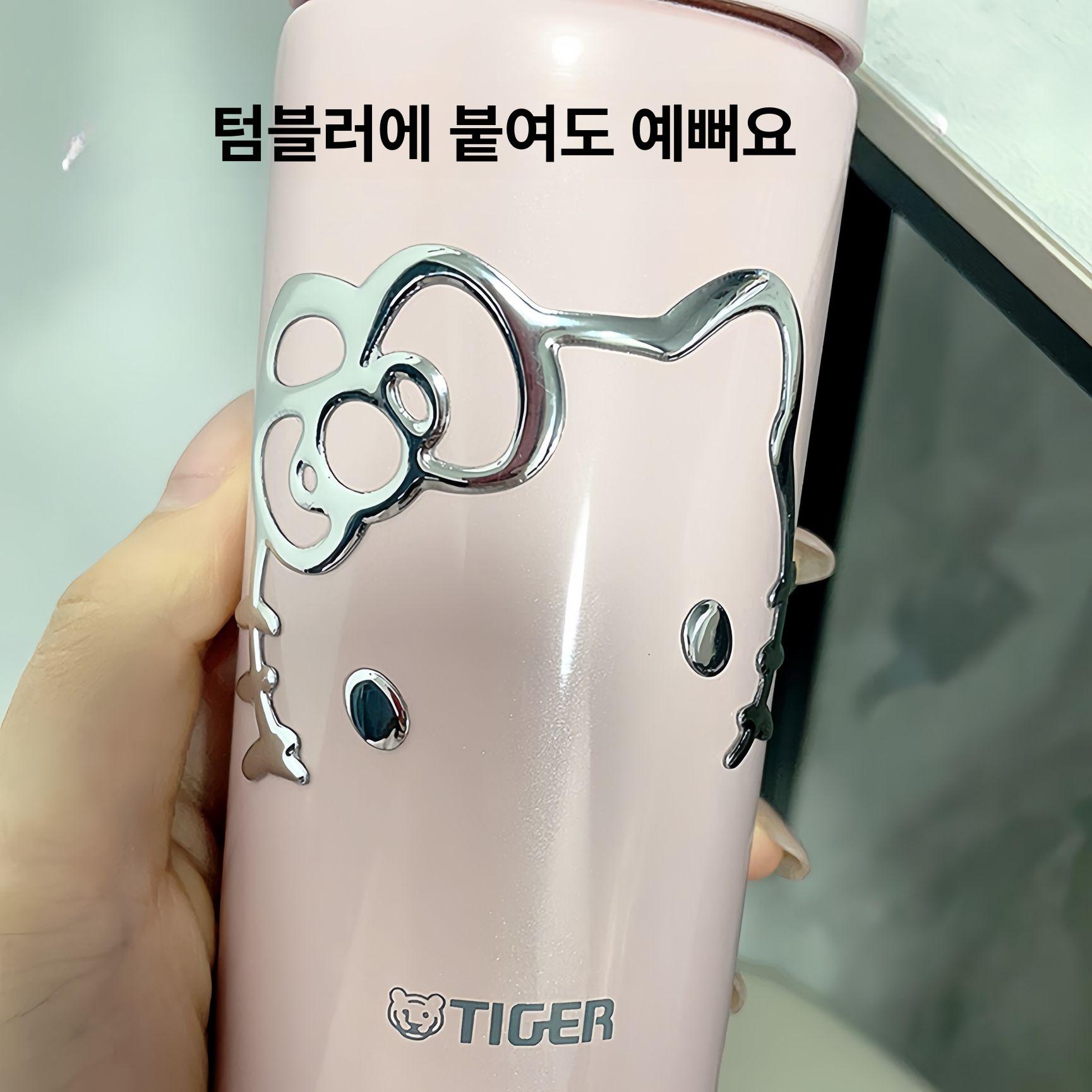 헬로키티 차량용 스티커 전기 자동차 백미러 장식 금속 실버 3D 크리에이티브 액세서리 맞춤 조합 3쌍 - 상세 이미지 4