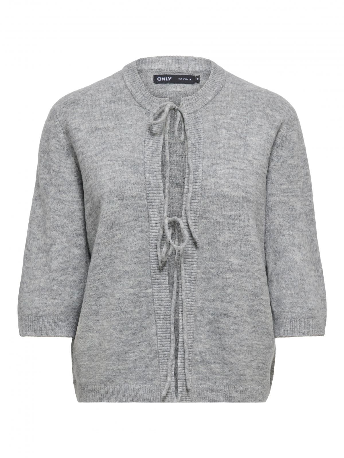 온리 라이트그레이 라운드넥 스트링 카디건 15368990_2382 GREY / MEDIUM GREY MELANGE - 상품 이미지