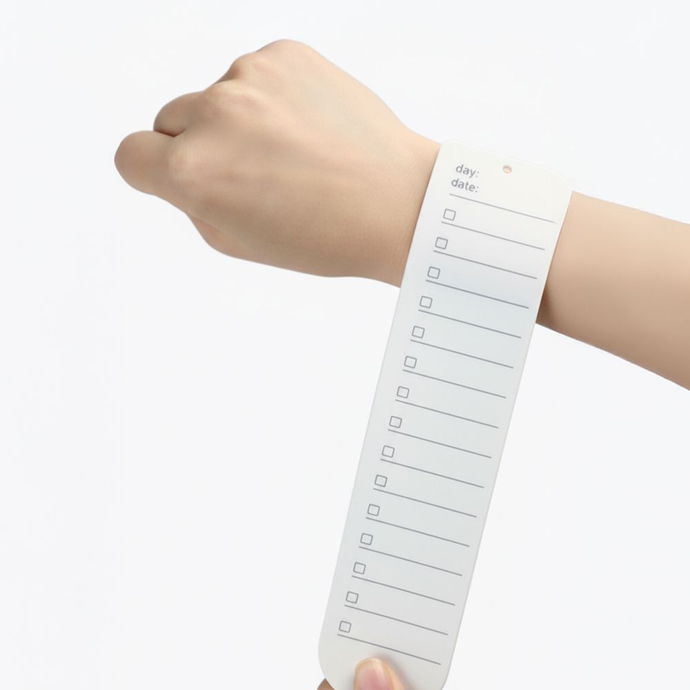 간편한 손목 메모 팔찌 재사용 간호사 학생 지우개 메모지 밴드 슬림형 방수 실리콘 - 상세 이미지 3