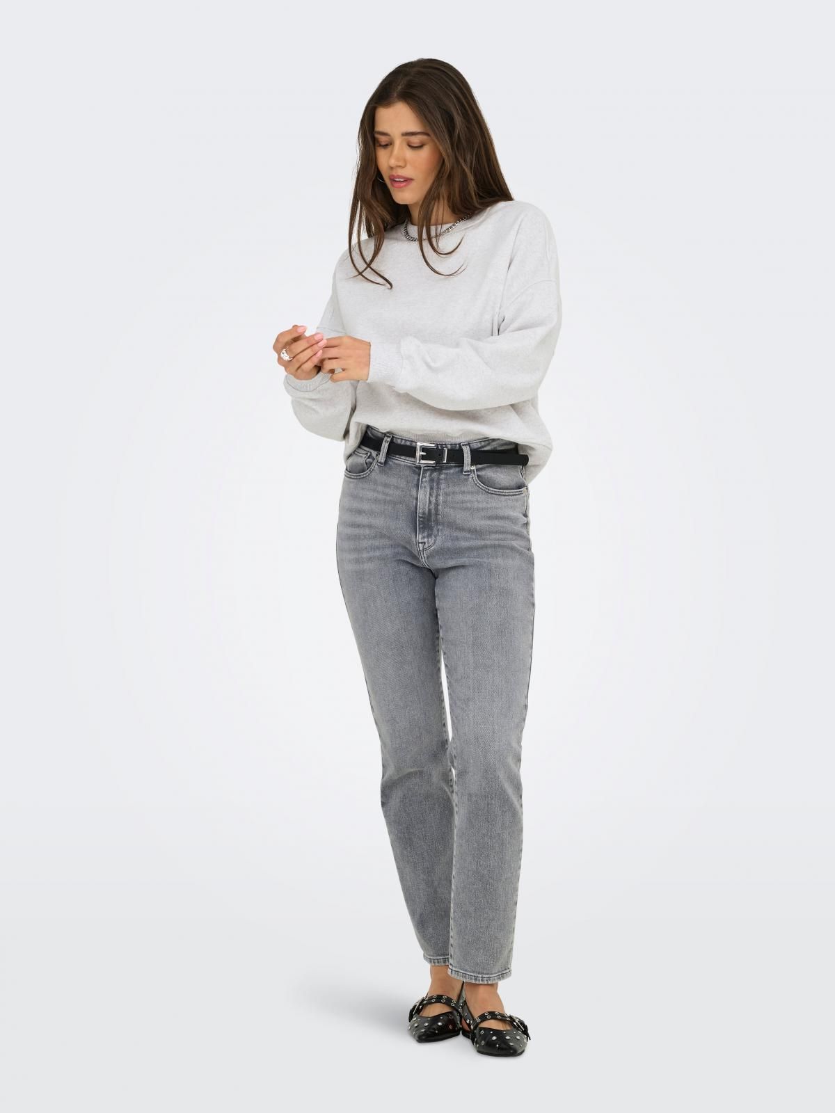 온리 라이트그레이 베이직 스웨트셔츠 15346570_2381 GREY / LIGHT GREY MELANGE 이미지 6