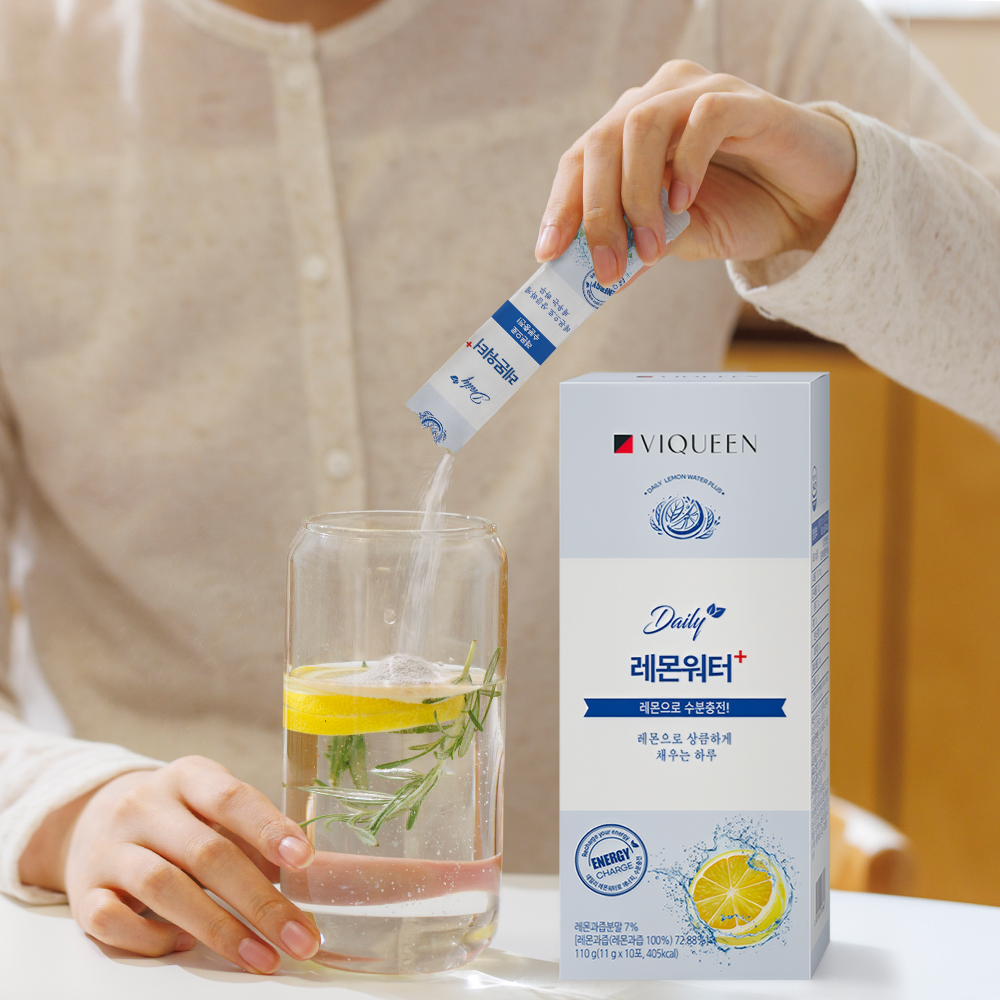 바이퀸 데일리 레몬워터 플러스 에너지 수분충전 포도당 레몬 분말 110g 10포, 1개 - 상세 이미지 4