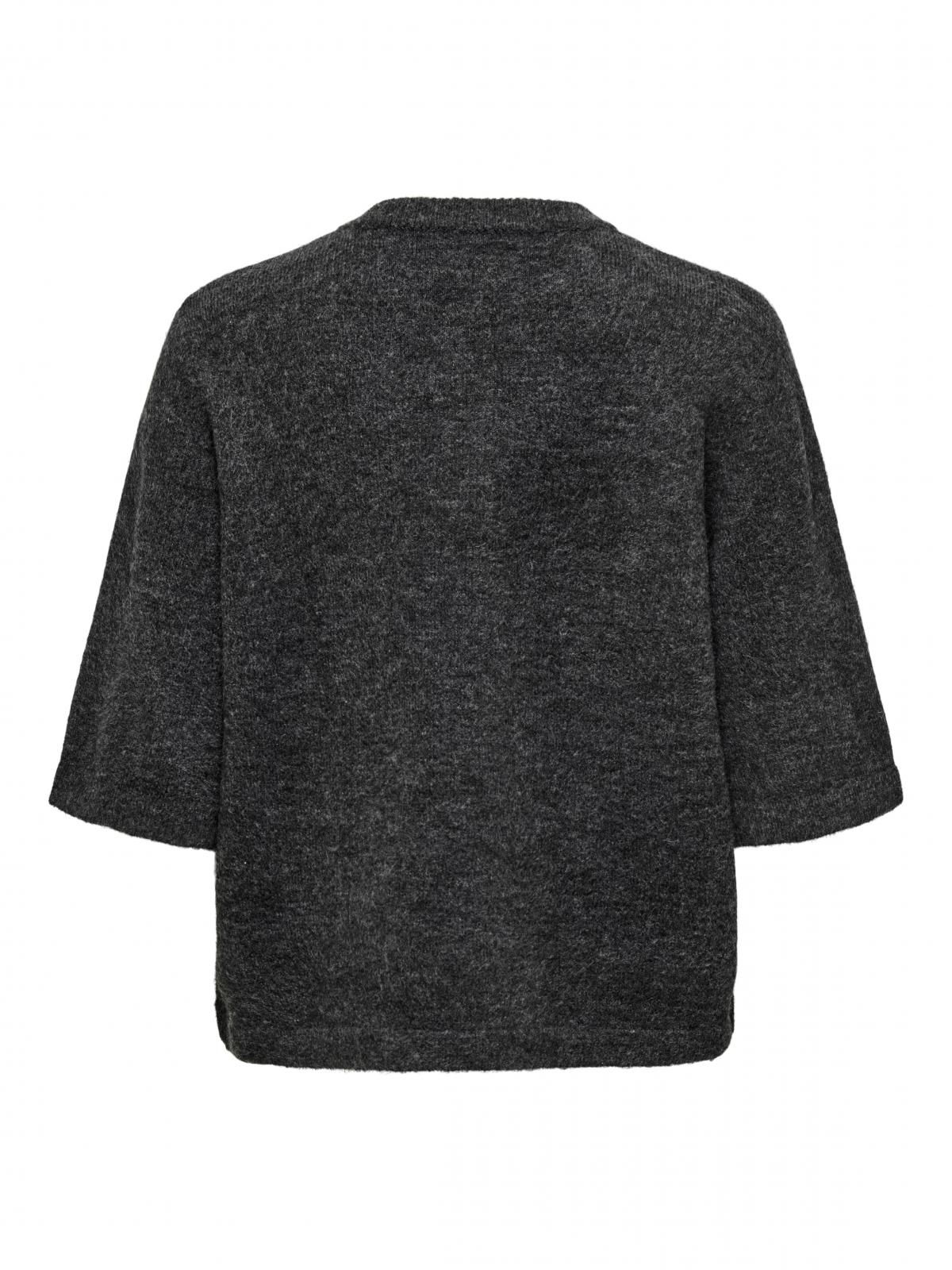 온리 모던 라운드넥 숏슬리브 니트 카디건 15348772_2383 GREY / DARK GREY MELANGE - 상세 이미지 5