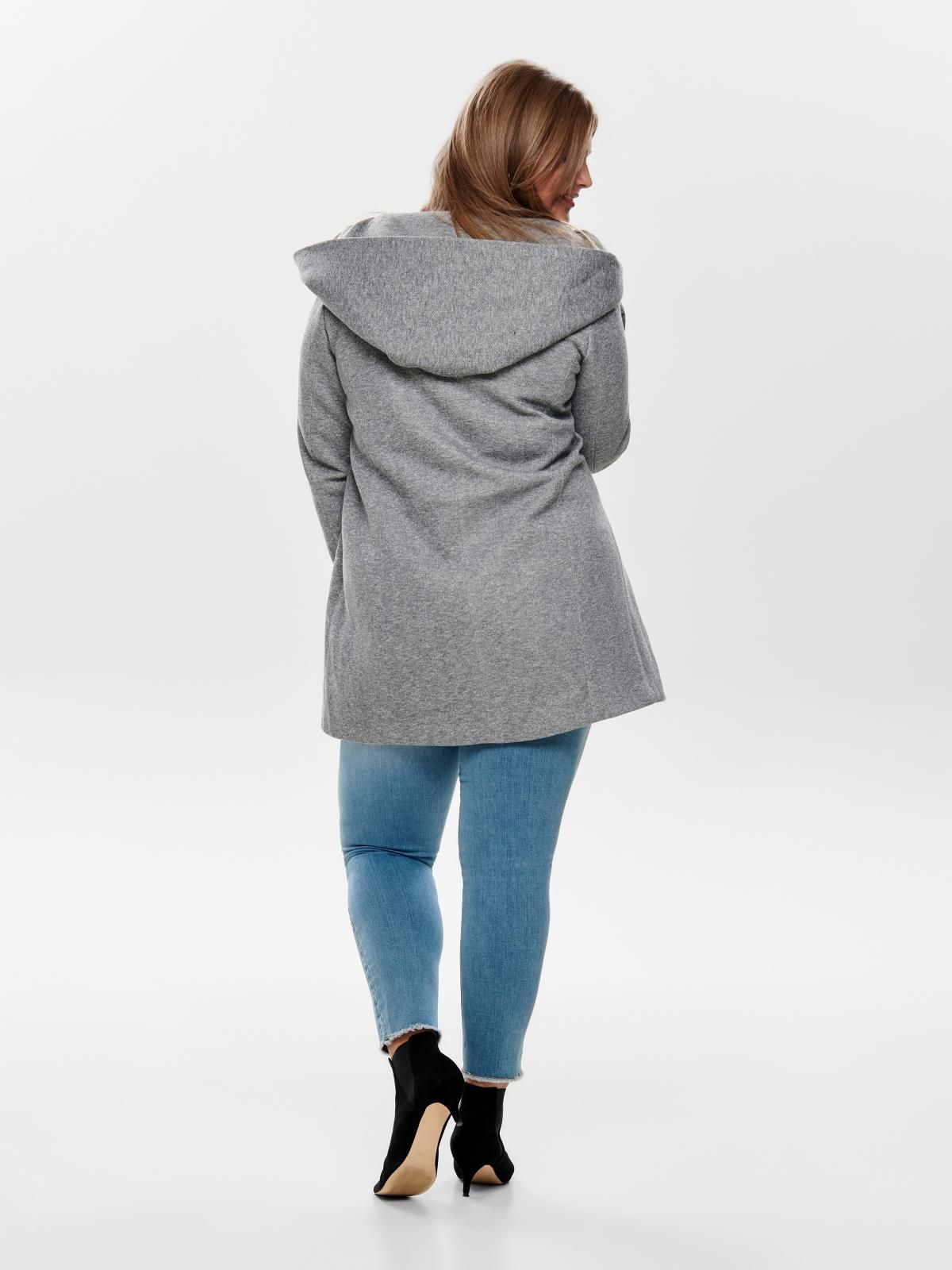 온리 빅사이즈 테크니컬 후드 롱 코트 15191768_2381 GREY / LIGHT GREY MELANGE - 상세 이미지 2