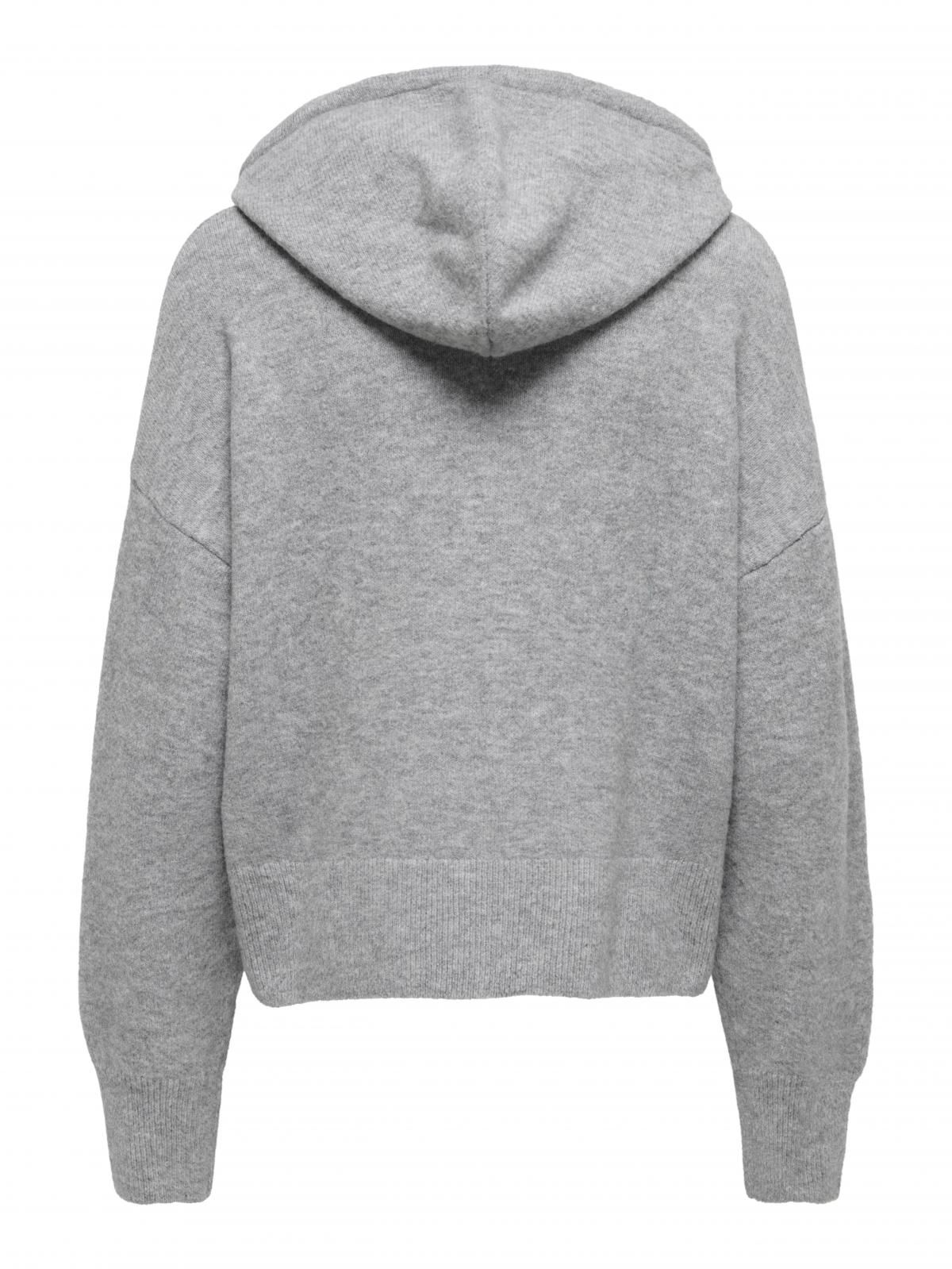 온리 테크니컬 후드 니트 집업 카디건 15367254_2382 GREY / MEDIUM GREY MELANGE - 상세 이미지 2