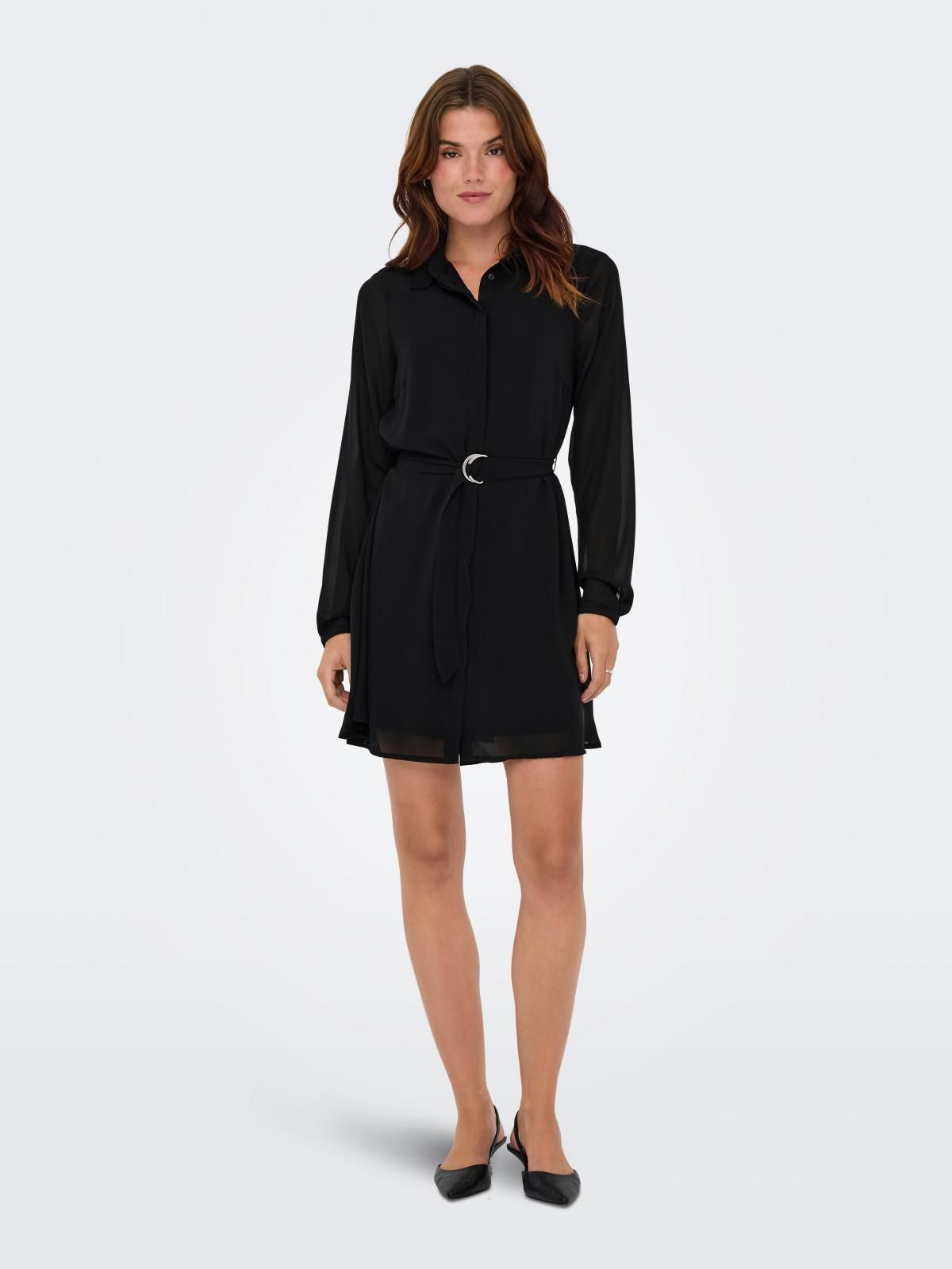 온리 테크니컬 벨트 미니 셔츠 원피스 블랙 15360309_2161 BLACK / BLACK - 상세 이미지 5