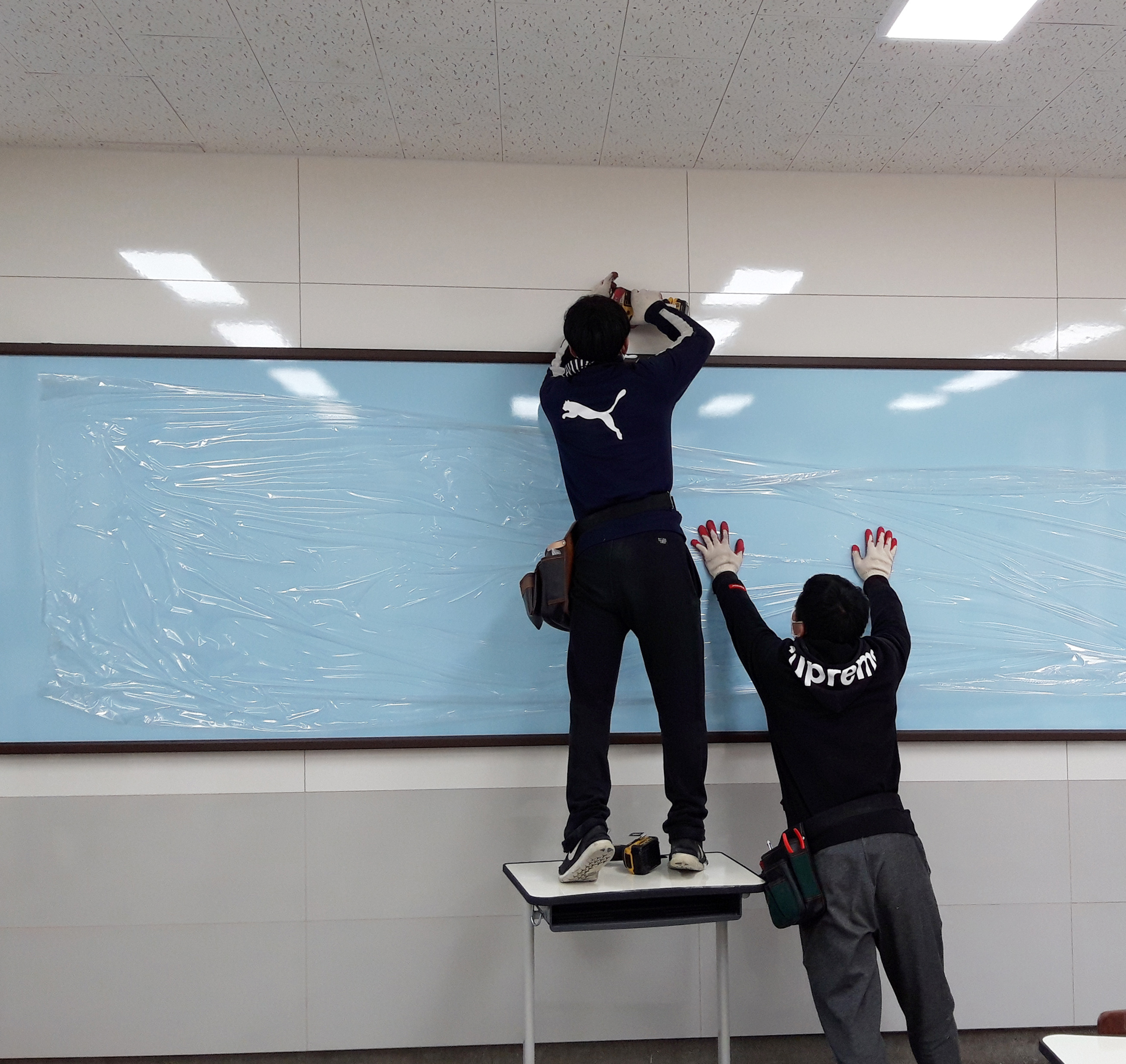 칠판 설치 - 파주 양주 동두천 철원 화이트보드설치 학원 학교 회사 가정용 보드판 시공 상품 이미지