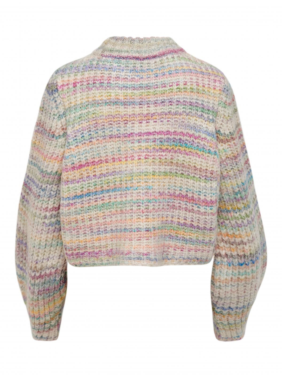 온리 멀티컬러 볼륨소매 크롭 라운드넥 니트 15259443_115_951511 BEIGE / PUMICE STONE - 상세 이미지 5