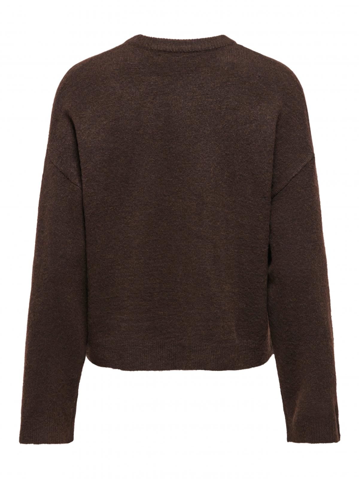 온리 볼륨 라운드넥 니트 브라운 15368976_282_1253090 BROWN / COFFEE BEAN - 상세 이미지 4