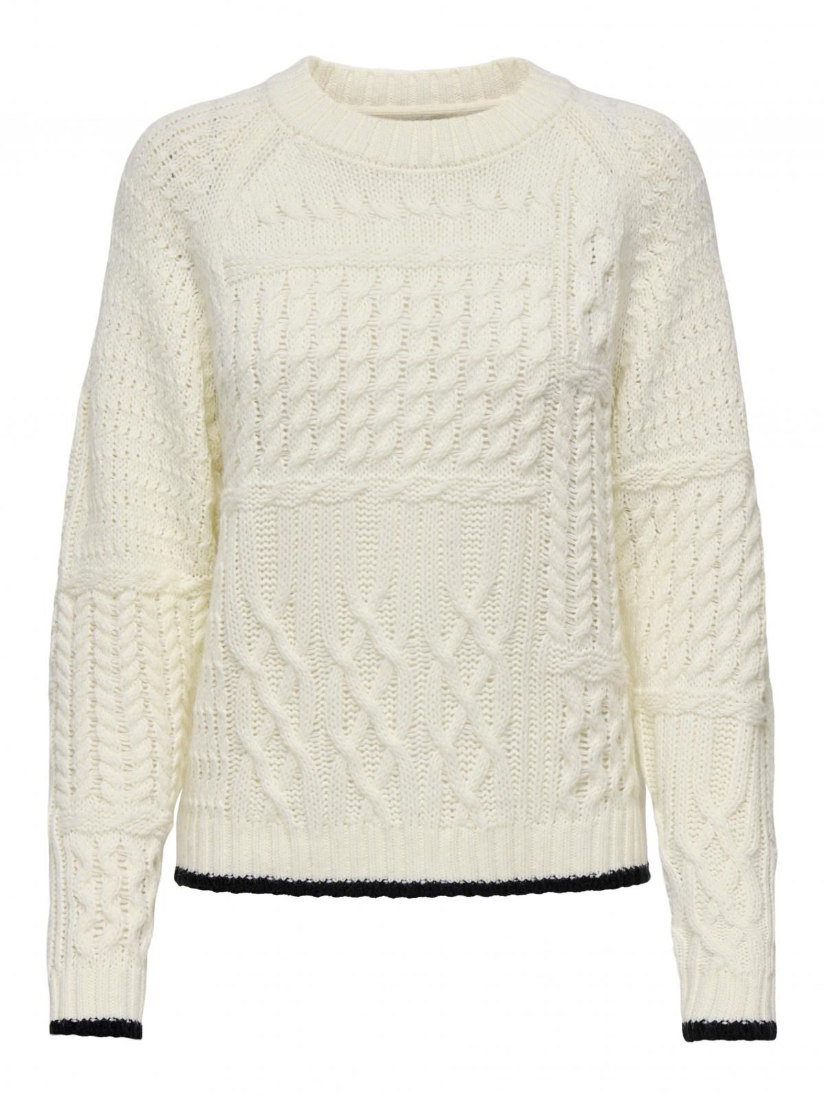 제이디와이 테크니컬 라운드넥 니트 스웨터 15341078_290_1162595 WHITE / EGGNOG - 상품 이미지