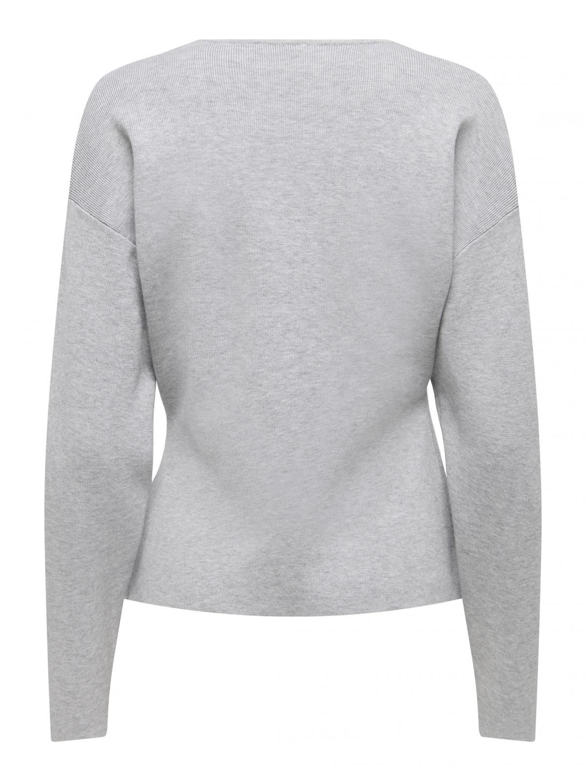 온리 베이직 플랫니트 라운드넥 카디건 15370435_2381_1258015 GREY / LIGHT GREY MELANGE - 상세 이미지 4