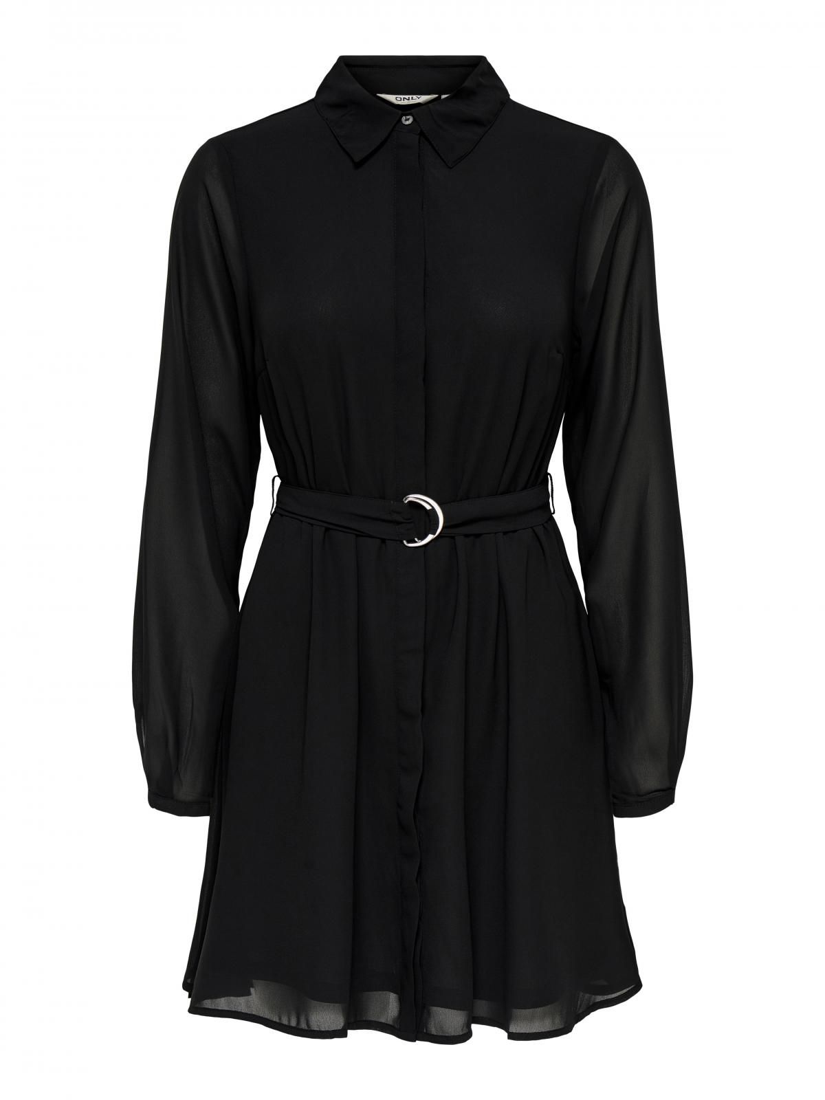 온리 테크니컬 벨트 미니 셔츠 원피스 블랙 15360309_2161 BLACK / BLACK - 상세 이미지 3