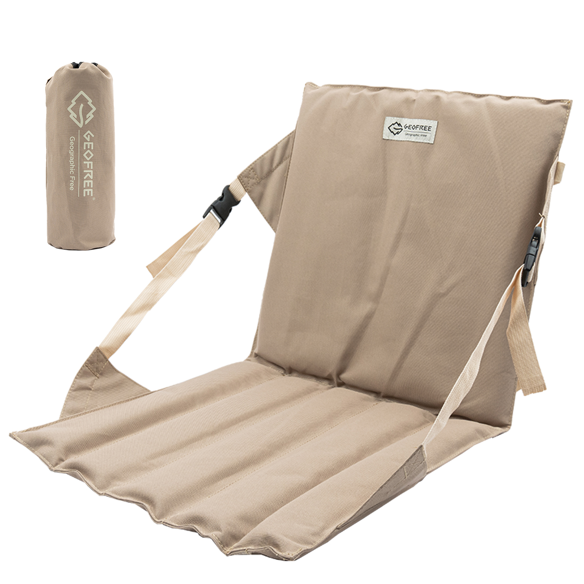 지오프리 이지롤 방석 좌식 그라운드 체어 휴대용 미니 피크닉 페스티벌 기본, 베이지, 1개