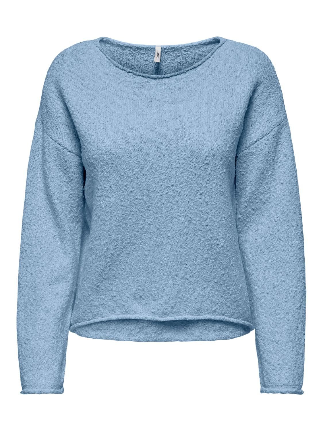 온리 라이트블루 소프트 라운드넥 니트 풀오버 15339651_3013 BLUE / SOFT CHAMBRAY - 상세 이미지 3
