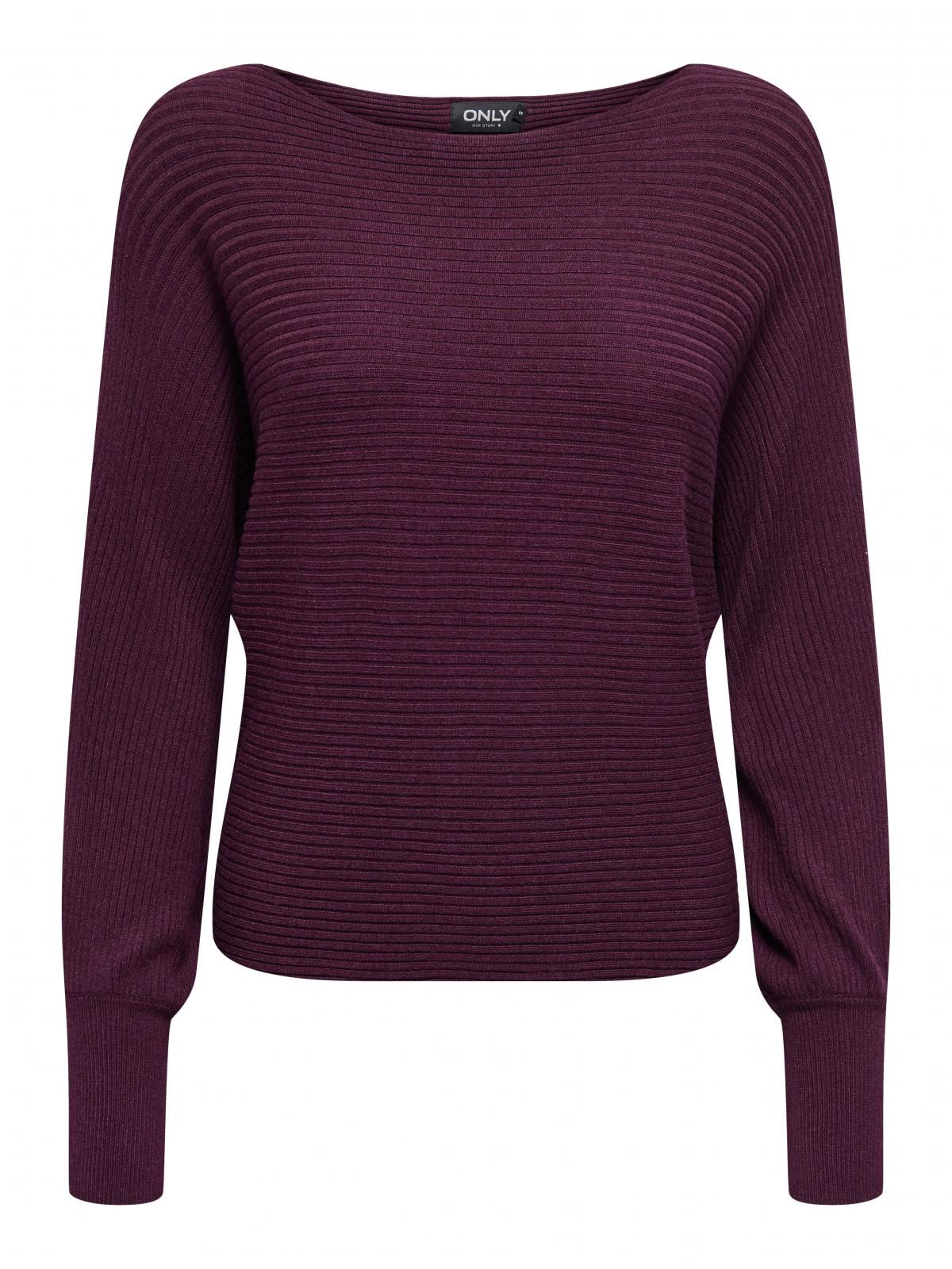 온리 트렌디 보트넥 볼륨슬리브 니트 풀오버 15226298_1045_915164 PURPLE / MAUVE WINE - 상세 이미지 3