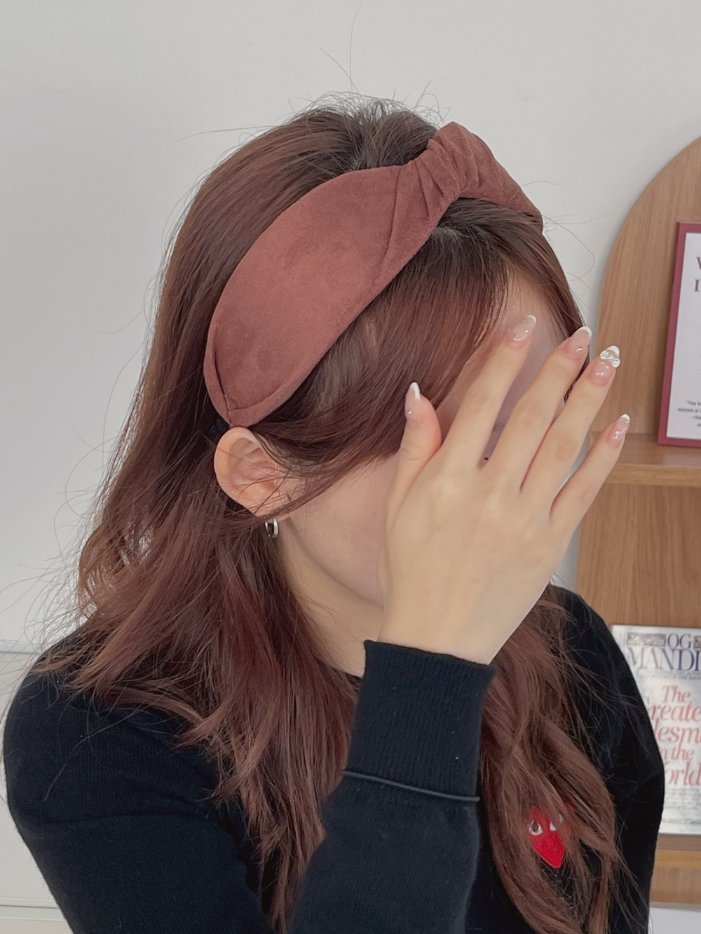 무지와이드스웨이드머리띠 헤어밴드 넓은머리띠 반다나헤어밴드 헤어악세사리 - 상세 이미지 2