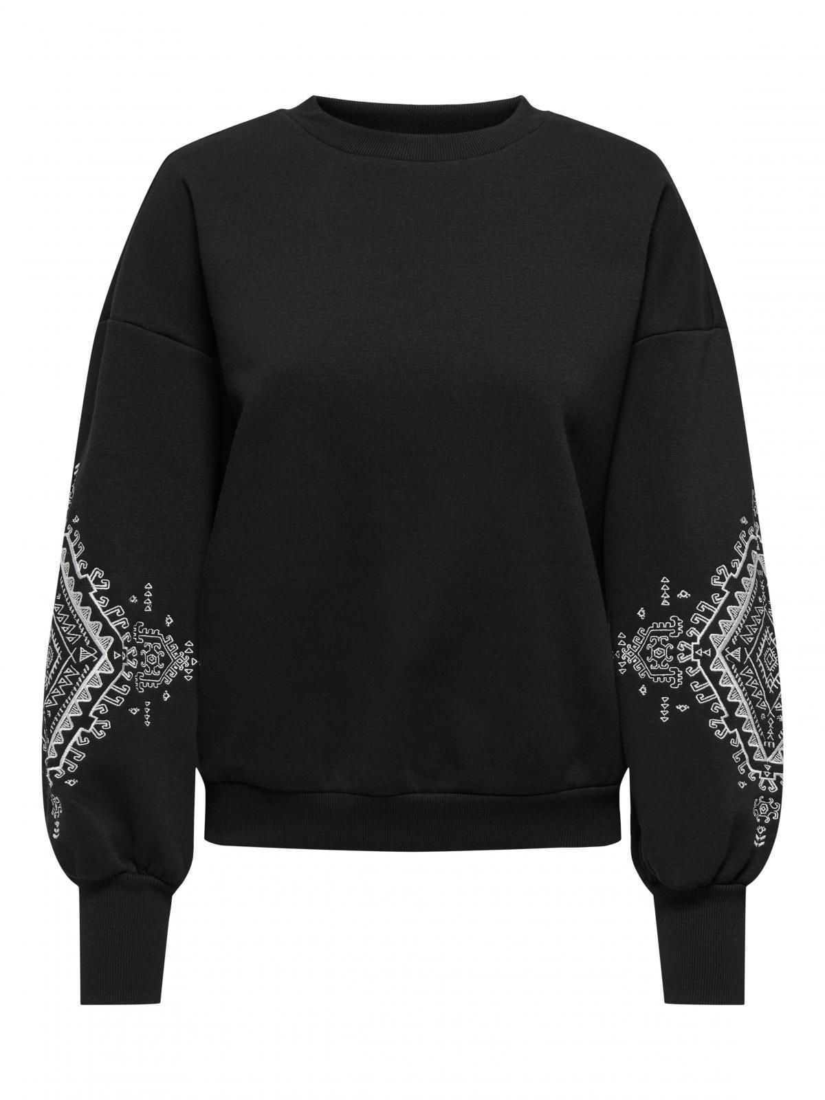 온리 트렌디 레귤러핏 라운드넥 맨투맨 블랙 15363332_2161_1237608 BLACK / BLACK - 상세 이미지 3