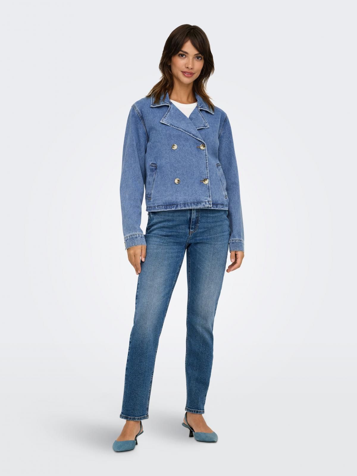 제이디와이 트렌디 더블버튼 데님 재킷 15341344_2115 BLUE / MEDIUM BLUE DENIM - 상세 이미지 5