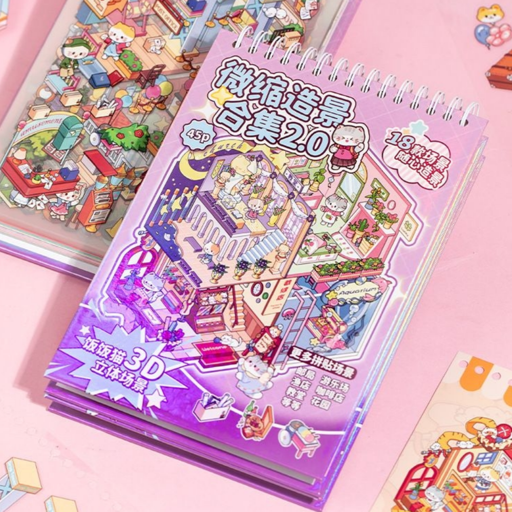 3d스티커 방꾸미기 18테마 스티커북 고양이시즌2 이미지 3