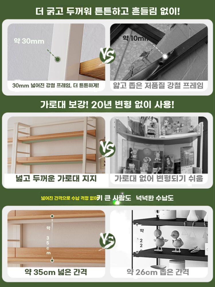 원목 카페 진열대 선반 수납장 디스플레이 매장 깊이 35cm 5단 60cm 짙은 호두색 - 상세 이미지 5