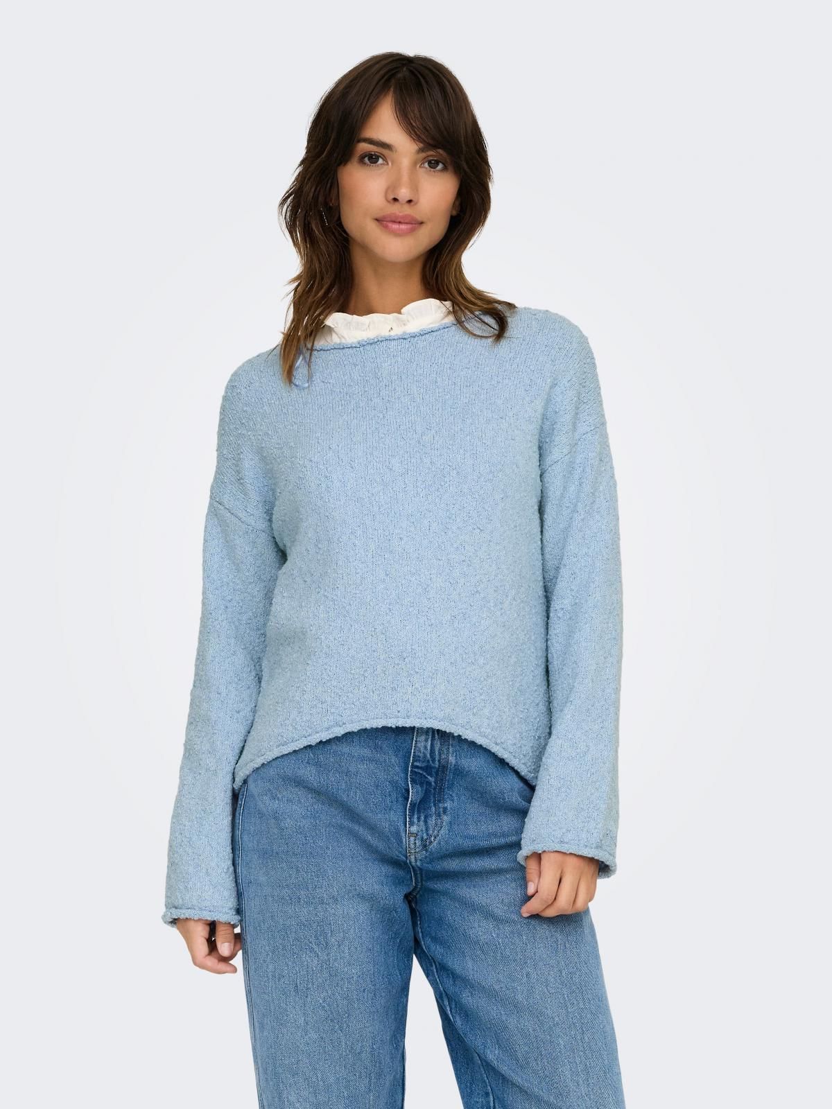 온리 라이트블루 소프트 라운드넥 니트 풀오버 15339651_3013 BLUE / SOFT CHAMBRAY - 상품 이미지